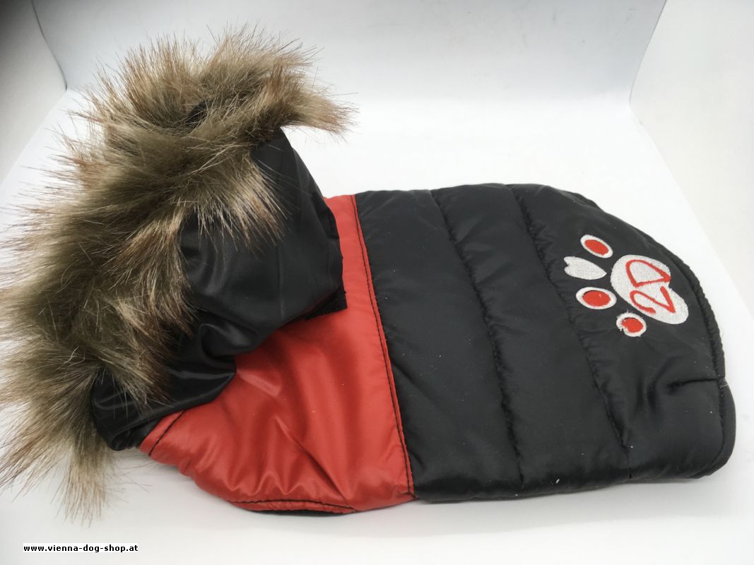 Winter vest paw black-red