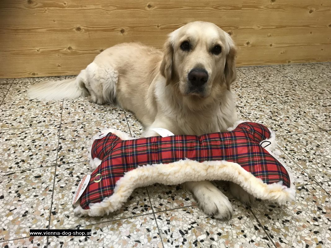 2" Tartan & Natural Hugglefleece Bone